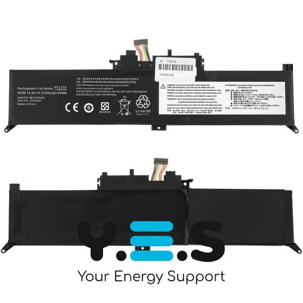 Акумулятор для ноутбука Lenovo 01AV432 ThinkPad Yoga 370, 14.8V 2700mAh 40Wh, чорний