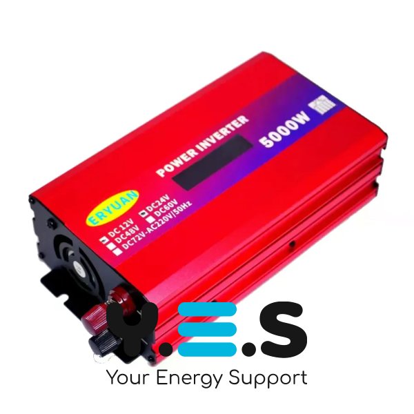 Інвертор 5000W 12/24V→220V з LCD, підтримка сонячної панелі, для дому/авто/дачі, резервне живлення