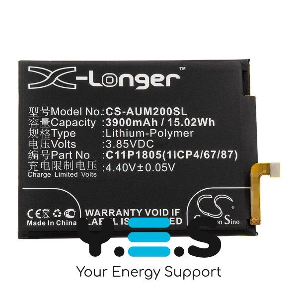 Акумулятор Asus C11P1805 3900 mAh для ZenFone Max M2 ZB633KL (X-Longer CS-AUM200SL)