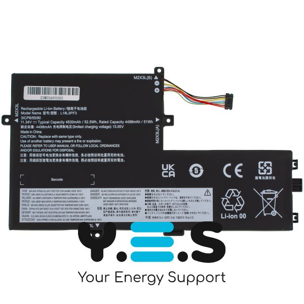 Акумулятор для ноутбука Lenovo L18C3PF6 (IdeaPad S340-14API, C340-14API) 11.34V 52.5Wh, чорний
