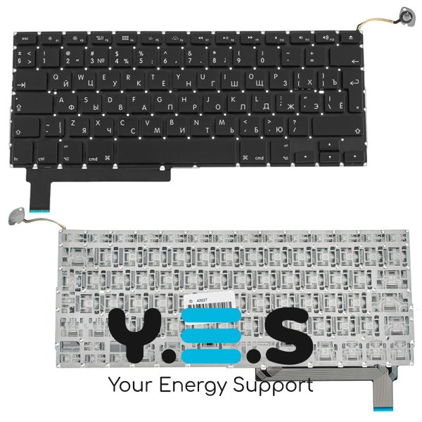 Клавіатура для ноутбука Apple MacBook Pro A1286 (2009–2012), ru, чорна, Big Enter