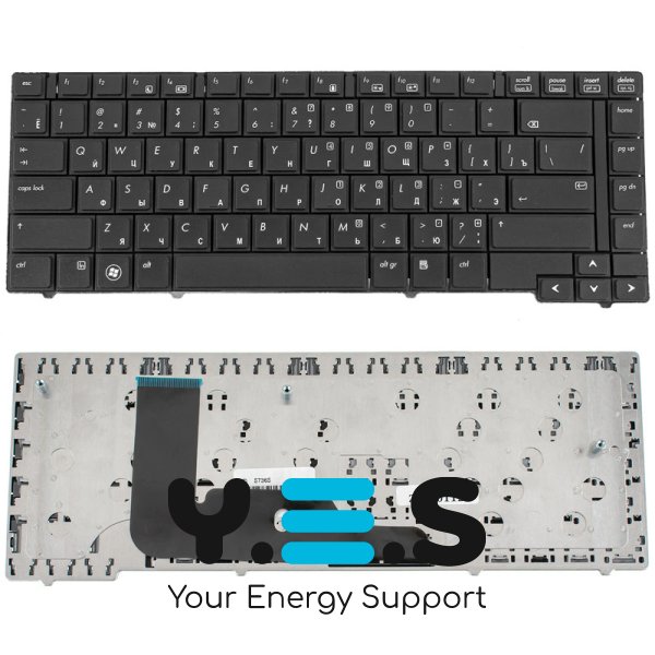 Клавіатура для ноутбука HP EliteBook 8440p/8440w, Compaq 8440p/8440w, RUS, чорна, без джойстика