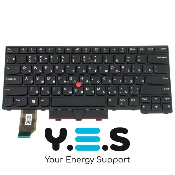 Клавіатура для ноутбука Lenovo ThinkPad L14 / L14 Gen 2, RUS розкладка, чорна