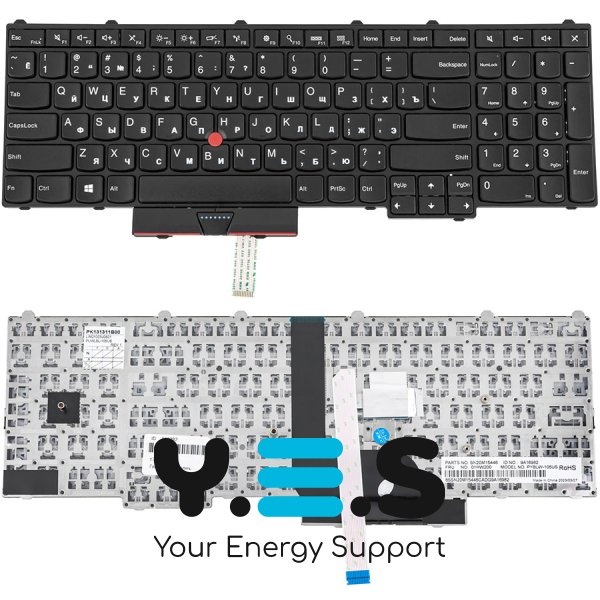 Клавіатура для ноутбука Lenovo ThinkPad P50/P70, чорна, RU-розкладка