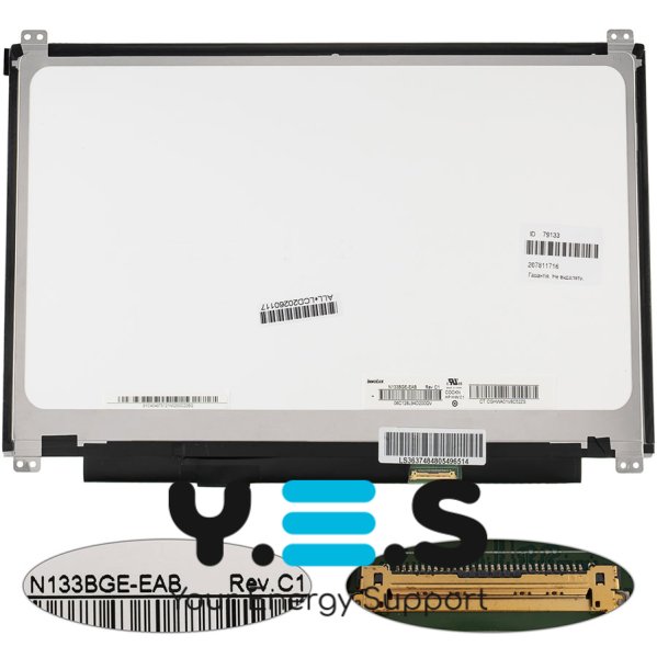 Матриця 13.3" N133BGE-EAB 1366x768 eDP 30pin LED Slim матова, розʼєм справа знизу (renew)