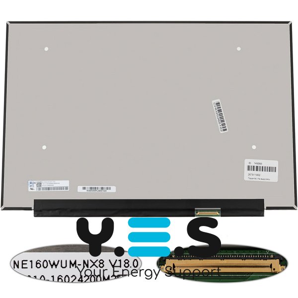 Матриця 16" NE160WUM-NX8 IPS 144Hz 1920×1200 eDP 40pin матова Slim LED, розʼєм справа внизу