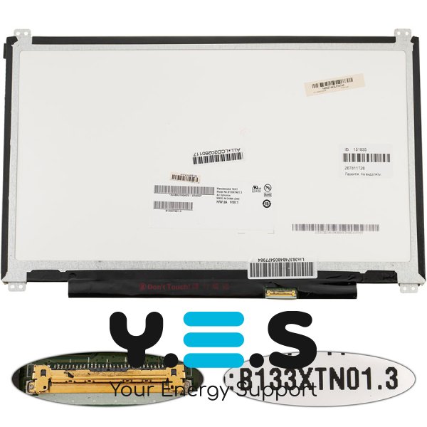 Матриця 13.3" B133XTN01.3 1366×768 eDP 30pin LED Slim матова, розʼєм справа знизу (renew)