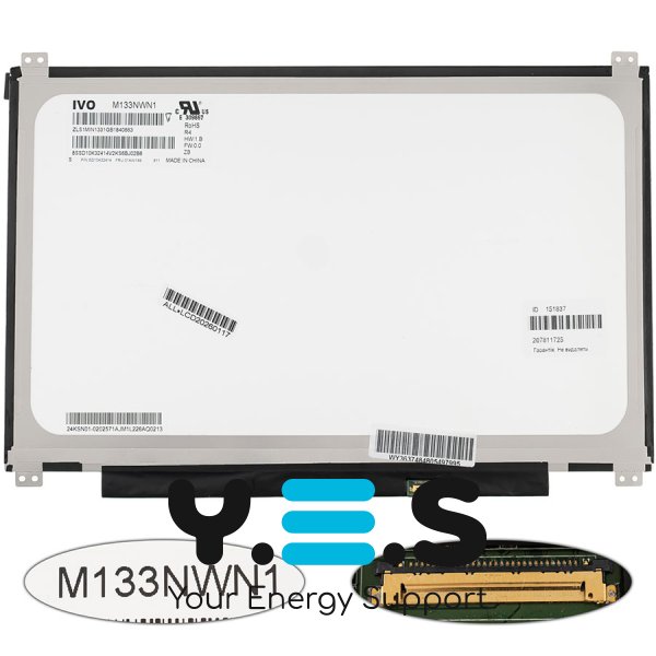 Матриця 13.3" M133NWN1 R4 1366×768 eDP 30pin LED Slim матова розʼєм справа (renew)