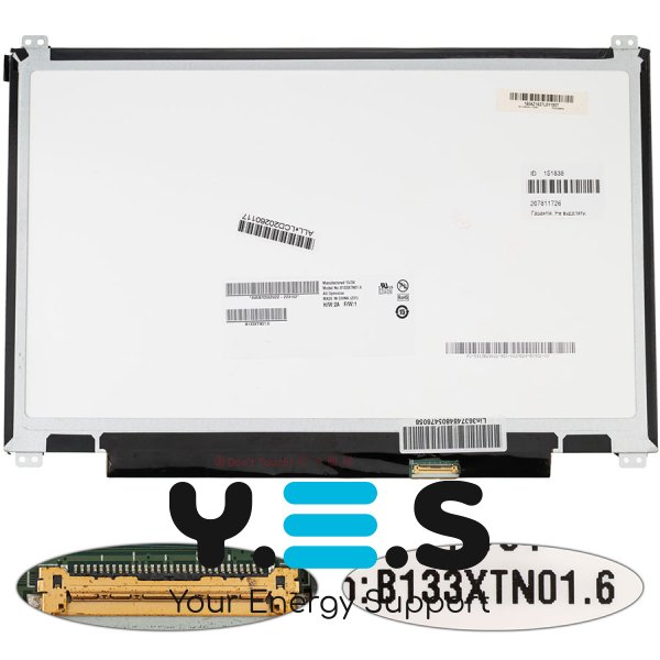 Матриця 13.3" B133XTN01.6 1366×768 30pin eDP LED Slim матова, роз’єм справа знизу (renew)