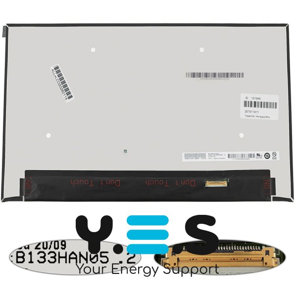 Матриця 13.3" B133HAN05.2 IPS FHD 1920×1080 eDP 30pin LED Slim глянець, роз’єм справа знизу