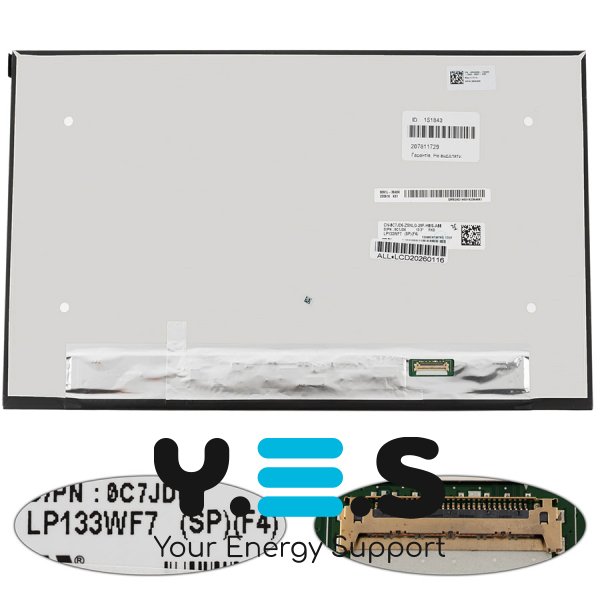 Матриця 13.3" LP133WF7-SPF4 FHD 1920×1080 eDP 30pin LED Slim матова, розʼєм справа знизу (renew)