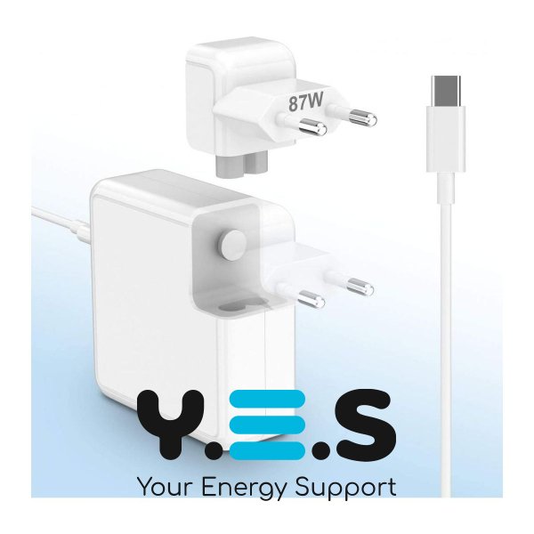 Блок живлення USB‑C 87W для MacBook Pro 13–15″ (2016–2022) і MacBook Air (2018–2024)