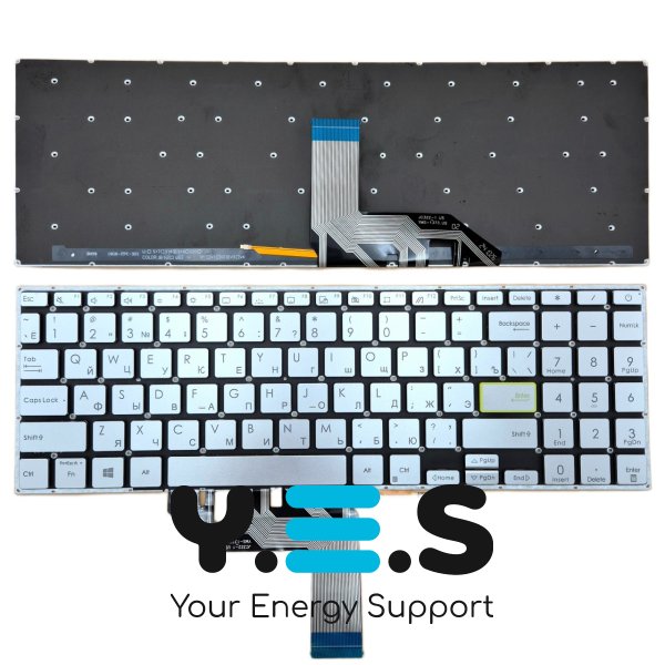 Клавіатура для ASUS X513/X513E/X513EA/X513EP/X513EQ/X513IA/X513UA,S533EA/S533FA,M513/M513I/M513U/M513UA,K513/K513E,M5600/S5600 RU Silver