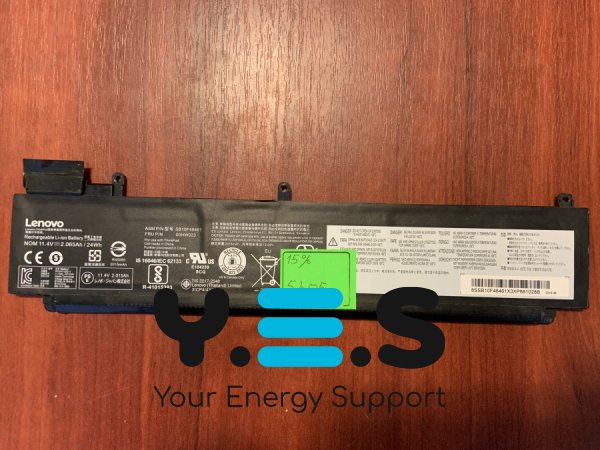 Акумулятор LENOVO SB10F46461 / 00HW023, знос 15%, ThinkPad T460S, T470S, Series, довга, Original