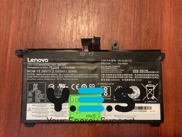 Акумулятор Lenovo SB10L84122, знос 20%, для ThinkPad T570 T580 P51S P52S, Original