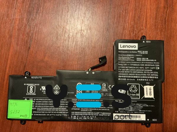 Акумулятор LENOVO L15M4PC2, знос 41%, для Yoga 710-14ISK/14IKB/15ISK/15IKB (B5252) Original