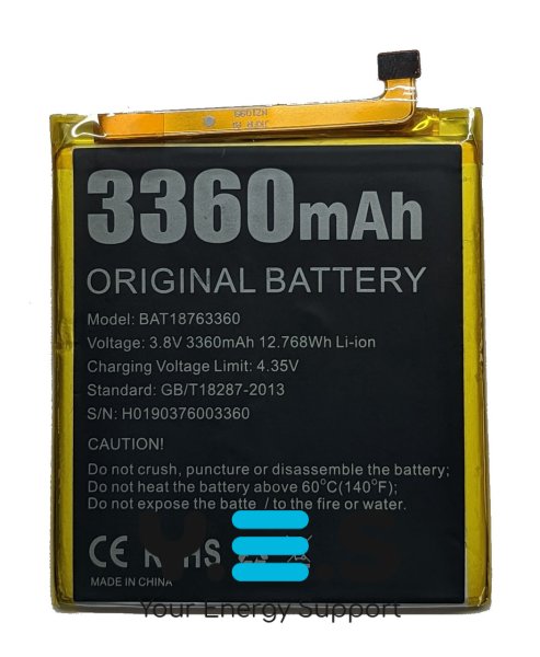 Акумулятор Doogee BAT18763360 для Y7 / N10 — батарея високої ємності