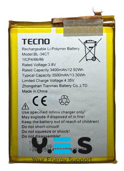 Акумулятор BL-34CT для Tecno Spark 3 / Spark 3 Pro (батарея)