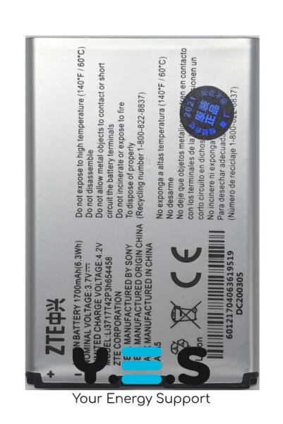 Акумулятор ZTE Li3717T42P3h654458 для WiFi-роутерів MF63/AC60/EUFI890/AR918B