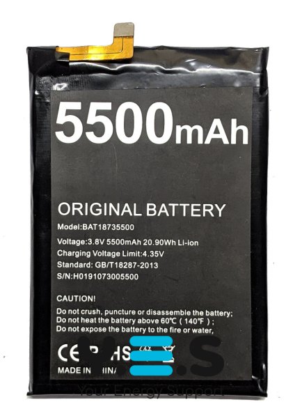 Акумулятор для Doogee BL5500 Lite (BAT18735500) оригінальний тип батареї