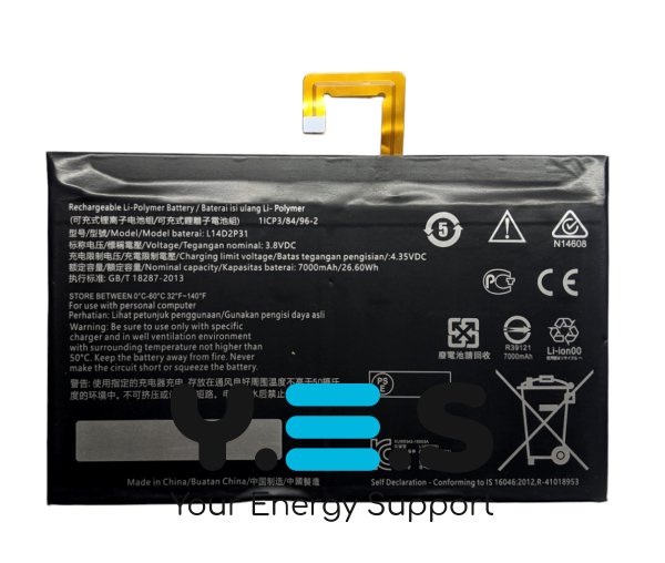 Акумулятор для Lenovo Tab 2 A10-70F/A10-70 X30F/X30M, L14D2P31