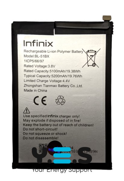 Акумулятор BL-51BX 5200 мА·год для Infinix Hot 10/Hot 11/Note 8/Note 8i