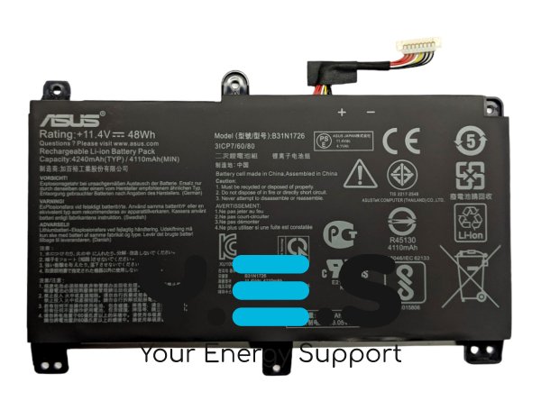 Акумулятор B31N1726 для Asus TUF Gaming FX504GD/GE/GM та FX80GM, довгий шлейф