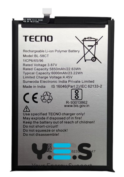 Акумулятор BL-58CT для Tecno Spark 7 (KF6) — сумісна батарея