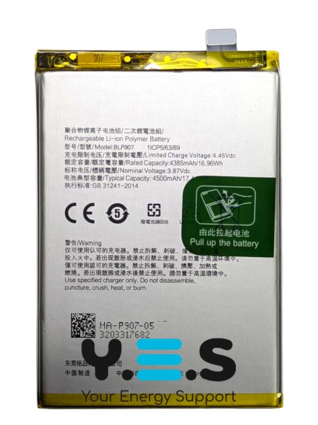 Акумулятор BLP907 для OPPO Reno 7 4G / Reno 7 Lite (CPH2363, CPH2343)
