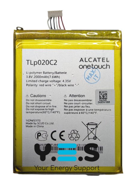 Акумулятор TLP020C2 для Alcatel S950 Idol X/S, 6034R, 6037Y