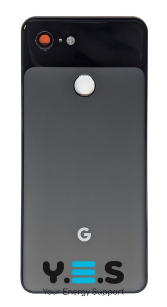 Задня кришка для Google Pixel 3, чорна, зі склом камери