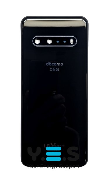 Задня кришка для LG V60 ThinQ 5G чорна зі склом камери