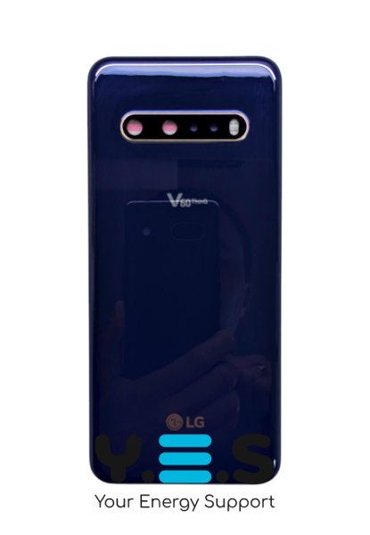Задня кришка LG V60 ThinQ 5G синя, зі склом камери