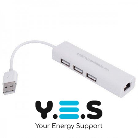 USB‑LAN адаптер RTL8152B з USB‑хабом, перехідник USB to LAN (мережева карта)