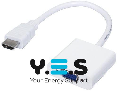 Перехідник-конвертер HDMI→VGA (адаптер) для підключення монітора/проєктора