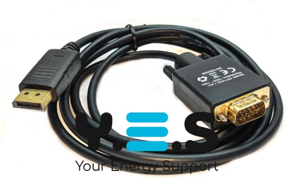Кабель-перехідник DisplayPort → VGA, 1,5 м для підключення монітора/проектора