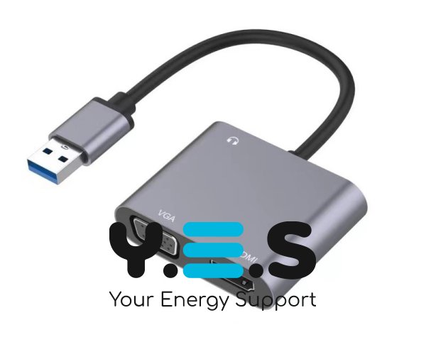 Адаптер-перехідник USB на HDMI/VGA для підключення монітора та проєктора