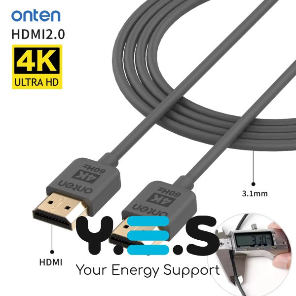 Ультратонкий HDMI‑кабель Onten 1,5 м (3,1 мм) HDMI‑HDMI, 4K@60Hz, HDTV 2.0, High Speed
