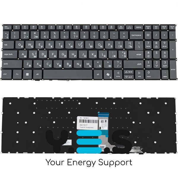 Клавіатура для ноутбука Lenovo IdeaPad Slim 3 16AHP10 (серія), укр, чорна, без фрейма