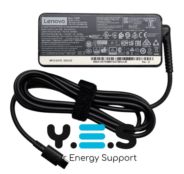 Зарядний блок Lenovo 45W USB‑C Type‑C 20V (00HM661/00HM663/SA10E75389/ADLX45NCC3A)