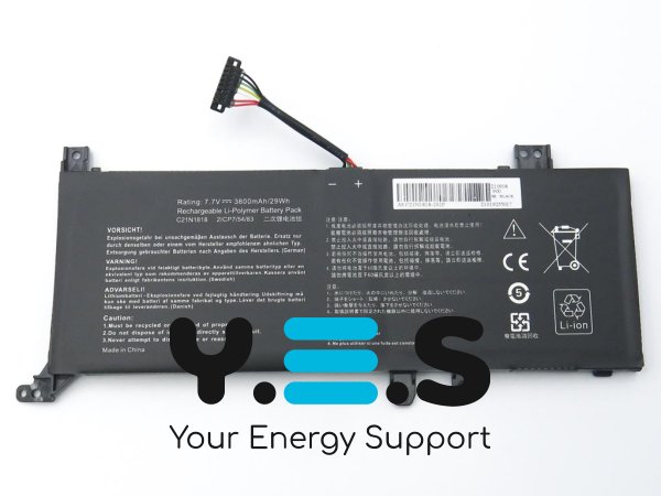 Акумулятор C21N1818 для Asus VivoBook 15 A509FA/A409UA/A409FL/F509FA/F509FJ/F512/X509UA/X509FB/X512FA/X512UB 7.7V 3800mAh 29Wh