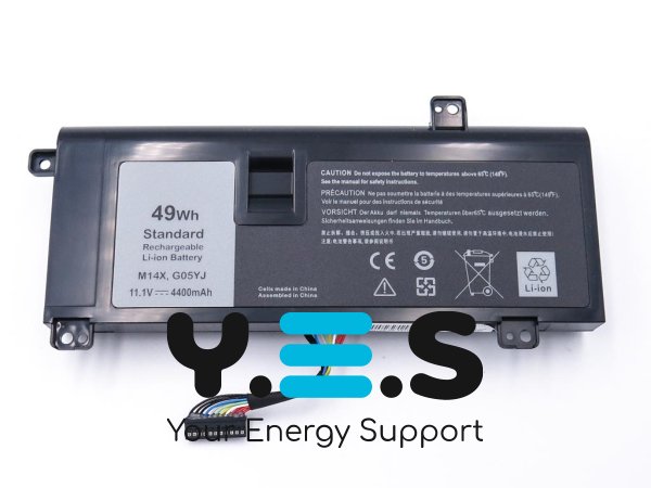 Акумулятор G05YJ для Dell Alienware 14/M14x R3/R4, 14D-1528 (8X70T, Y3PN0) 11.1V 4400mAh 49Wh