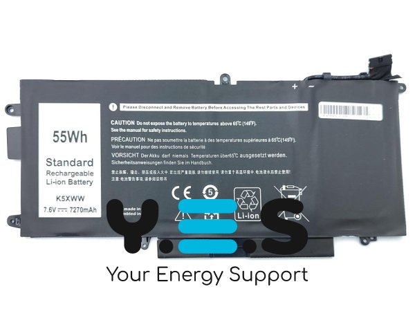 Акумулятор K5XWW для Dell Latitude 12 5285/5289/7389/7390, 7.6V 7270mAh 55Wh (71TG4/725KY/CFX97/0N18GG)