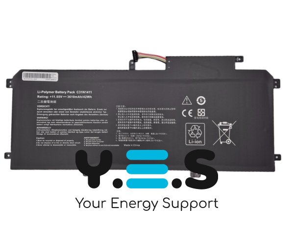 Акумулятор C31N1411 для ASUS UX305/UX305F/UX305C/UX305FA/UX305CA/UX305L/UX305UA/U305/U305FA/U305UA/U305CA/U305LA 11.55V 3610mAh 42Wh