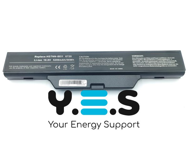Акумулятор для HP/Compaq 6720/6720S/6820/6730S/6735s/6820s/6830s/510/511/550/610/615 HSTNN-IB52 10.8V 5200mAh 56Wh
