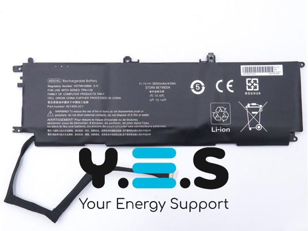 Акумулятор HP AD03XL для Envy 13-AD (HSTNN-DB8D/921439-855), 11.1V 3850mAh 42Wh