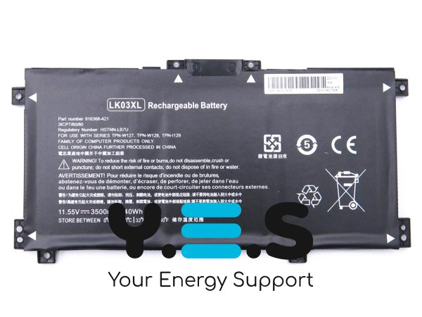 Акумулятор LK03XL для HP ENVY x360 15-BP/BQ/CN/CR, 17-AE/CE/BW (11.55V, 3500mAh, 40Wh)