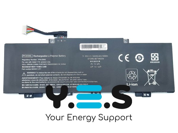 Акумулятор PC03XL для HP Pavilion x360 15-er0125od, 4-dw0021na HSTNN-OB1W TPN-DB0E 39Wh 3400mAh 11.55V