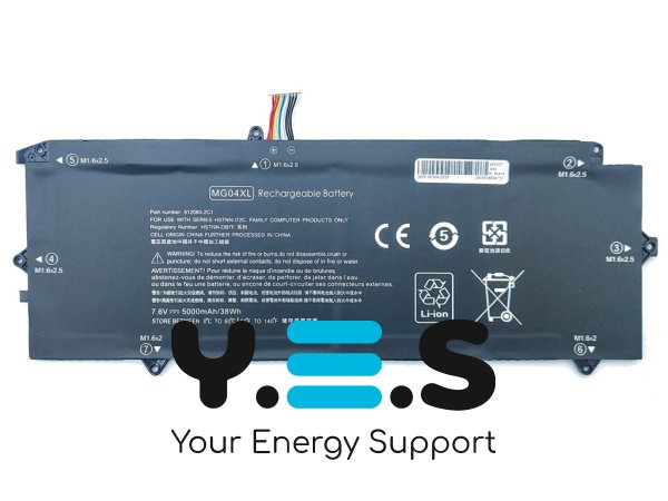 Акумулятор MG04XL для HP Elite x2 1012 G1 Series (MG04), 7.6V 5000mAh 38Wh