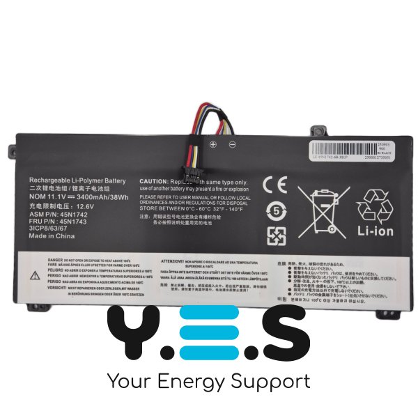 Акумулятор 45N1742 для Lenovo ThinkPad T550/T550s/T560/W550/W550s 11.1V 3400mAh 38Wh